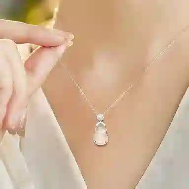 金大福 福禄葫芦 新中式国潮小葫芦福禄双全招财纳福转运上岸平安喜乐轻奢温婉简约百搭显白#好运 玉髓 项链 女款