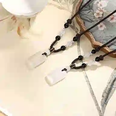 金大福 国潮新中式复古 平安无事 顺遂无忧 诸事顺利 小众轻奢高级感设计 玉髓 项链 男女同款情侣款