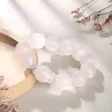 金大福 桃花朵朵 时尚甜美气质浪漫少女粉串珠轻奢精致高级感小众百搭早日脱单招人缘运能量磁场#好运天然 粉水晶 手串 女款