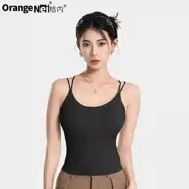 桔内 吊带自带漫画杯腰二合一美背内搭可外穿无袖背心 女款