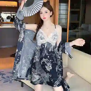 桔内 性感纯欲国风露背无袖吊带带胸垫防凸点睡裙 女款 礼袋装