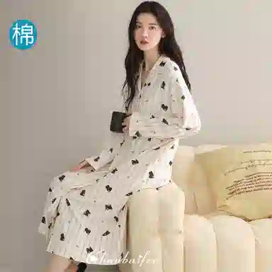 桔内 长袖可爱甜美家居服睡裙 女款