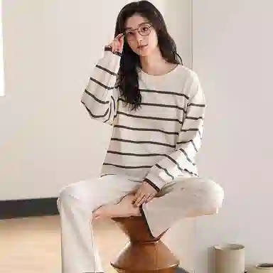 桔内 套头家居服透气纯色简约睡衣套装 女款