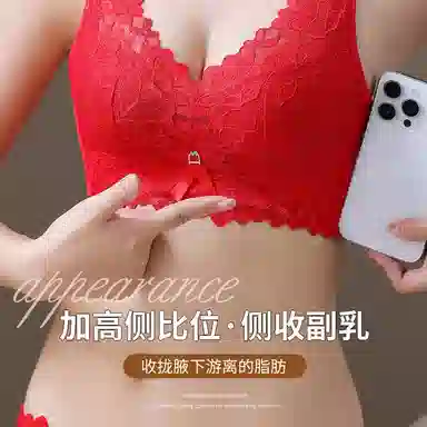桔内 聚拢无钢圈收副乳蕾丝调整文胸 女款