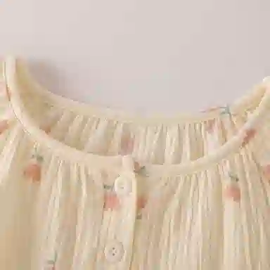 桔内 短袖日系甜美圆领家居服可外穿三分裤睡衣套装 女款