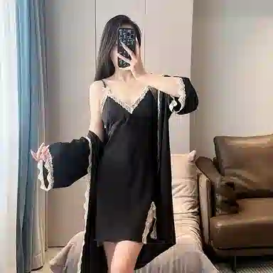桔内 轻奢薄款宫廷风纯欲带胸垫无袖高级款家居服睡裙 女款 礼盒装