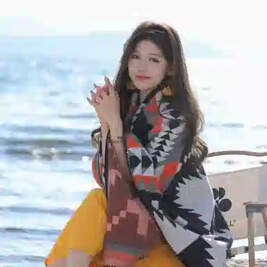 北极绒 明星同款 旅行拍照外搭 披肩 女款