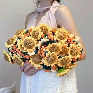 北极绒 爆款【成品】潮流时尚圆形手工花束毯浪漫多功能盖毯 腈纶 披肩 男女同款情侣款