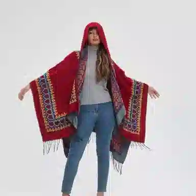 北极绒 旅行拍照穿搭民族风外搭中式 披肩 女款