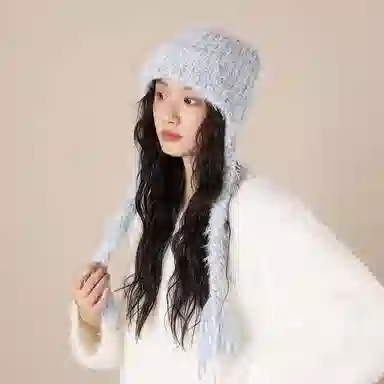 北极绒 潮流韩版小众设计感保暖百搭时尚大头围显脸小帽 聚酯纤维 绒线帽 男女同款情侣款