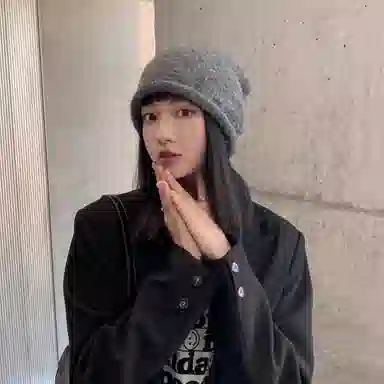 北极绒 大头围复古卷边潮流百搭包头 聚酯纤维 绒线帽 男女同款情侣款