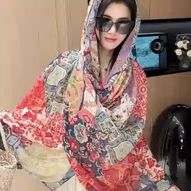 北极绒 春夏季薄款百搭遮阳潮流复古遮阳斗篷旅游穿搭拍照 聚酯纤维 披肩 男女同款情侣款