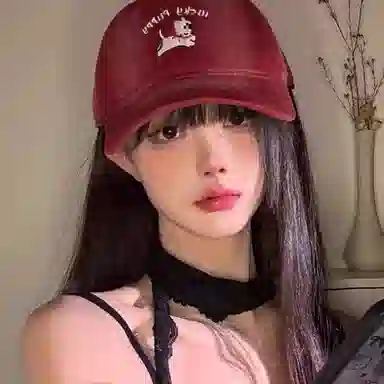 北极绒 韩版潮流刺绣可爱小狗大头围显脸小氛围感户外出游 棉 鸭舌帽 男女同款情侣款