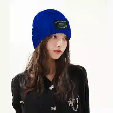 北极绒 秋冬毛线保暖百搭冷帽宽松大头围显脸小针织潮 聚酯纤维 绒线帽 男女同款情侣款