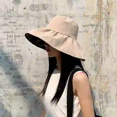 北极绒 黑胶大帽檐防晒 聚酯纤维 渔夫帽 男女同款情侣款