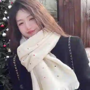 北极绒 冬季氛围感可爱百搭白色围脖韩版潮流外搭高级感保暖披肩 聚酯纤维 绒线围巾 男女同款情侣款