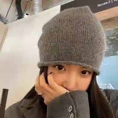 北极绒 毛绒针织显脸小大头围包头卷边 聚酯纤维 绒线帽 男女同款情侣款