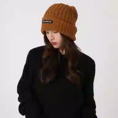 北极绒 大头围毛线冬季显脸小针织 聚酯纤维 绒线帽 男女同款情侣款