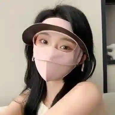 北极绒 二合一全脸遮阳透气户外骑行出游 聚酯纤维 防晒帽 男女同款情侣款