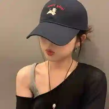 北极绒 韩版潮流刺绣可爱小狗大头围显脸小氛围感户外出游 棉 鸭舌帽 男女同款情侣款