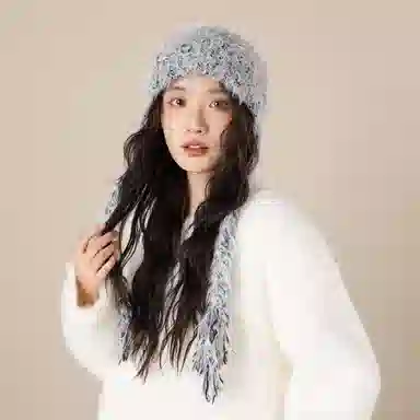 北极绒 潮流韩版小众设计感保暖百搭时尚大头围显脸小帽 聚酯纤维 绒线帽 男女同款情侣款