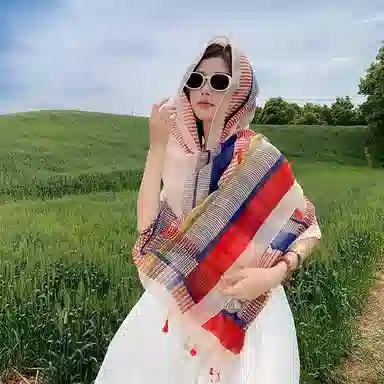 北极绒 春夏季薄款百搭遮阳潮流复古遮阳斗篷旅游穿搭拍照 聚酯纤维 披肩 男女同款情侣款