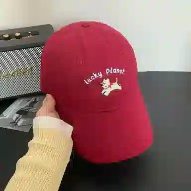 北极绒 韩版潮流刺绣可爱小狗大头围显脸小氛围感户外出游 棉 鸭舌帽 男女同款情侣款