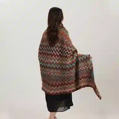 北极绒 北欧风外搭披风加厚保暖装饰波西米亚斗篷 披肩 男女同款情侣款