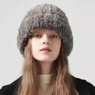北极绒 秋冬毛线保暖针织宽松大头围护耳显脸小 聚酯纤维 绒线帽 男女同款情侣款