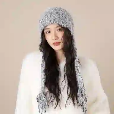 北极绒 潮流韩版小众设计感保暖百搭时尚大头围显脸小帽 聚酯纤维 绒线帽 男女同款情侣款