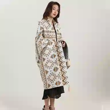 北极绒 民族风斗篷保暖装饰外搭波西米亚风 披肩 男女同款情侣款