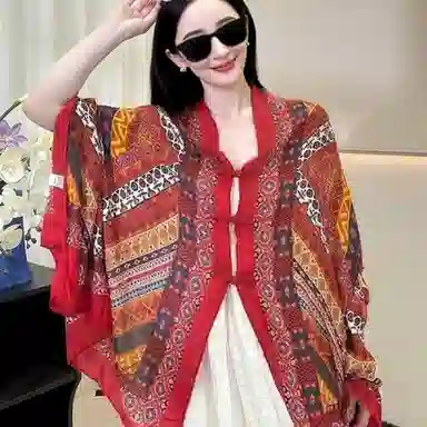 北极绒 春夏季薄款百搭遮阳潮流复古遮阳斗篷旅游穿搭拍照 聚酯纤维 披肩 男女同款情侣款