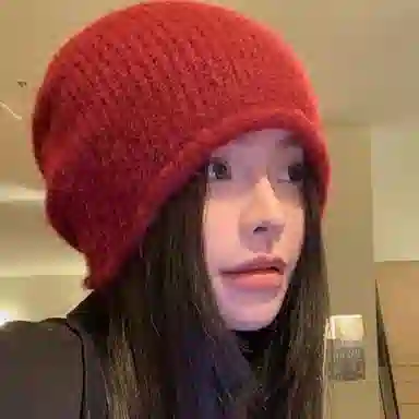 北极绒 大头围复古卷边潮流百搭包头 聚酯纤维 绒线帽 男女同款情侣款