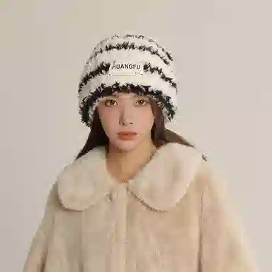 北极绒 秋冬毛绒新款时尚潮流大头围保暖防寒护耳 聚酯纤维 绒线帽 男女同款情侣款