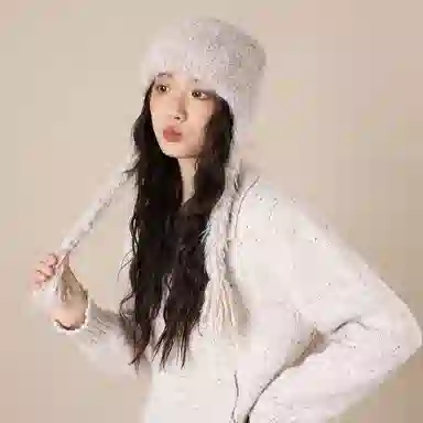 北极绒 潮流韩版小众设计感保暖百搭时尚大头围显脸小帽 聚酯纤维 绒线帽 男女同款情侣款