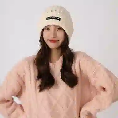 北极绒 大头围毛线冬季显脸小针织 聚酯纤维 绒线帽 男女同款情侣款