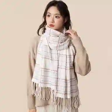 北极绒 韩版时尚秋冬加厚保暖流苏氛围感百搭围脖 聚酯纤维 绒线围巾 男女同款情侣款