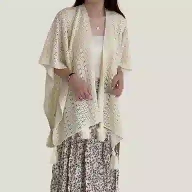 北极绒 纯色波西米亚风披风拍照外搭斗篷 披肩 女款