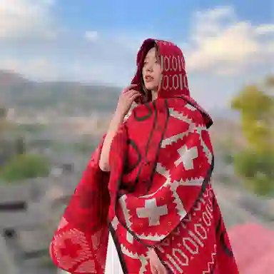 北极绒 民族风旅游穿搭 披肩 女款