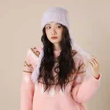 北极绒 潮流韩版小众设计感保暖百搭时尚大头围显脸小帽 聚酯纤维 绒线帽 男女同款情侣款