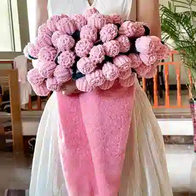 北极绒 潮流爆款手工花束毯浪漫氛围感首选 羊毛 披肩 男女同款情侣款