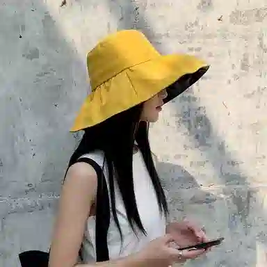 北极绒 黑胶大帽檐防晒 聚酯纤维 渔夫帽 男女同款情侣款