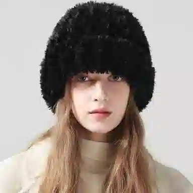 北极绒 秋冬毛线保暖针织宽松大头围护耳显脸小 聚酯纤维 绒线帽 男女同款情侣款