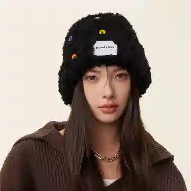 北极绒 毛绒针织加厚保暖护耳毛茸茸 聚酯纤维 绒线帽 男女同款情侣款