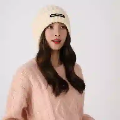 北极绒 大头围毛线冬季显脸小针织 聚酯纤维 绒线帽 男女同款情侣款