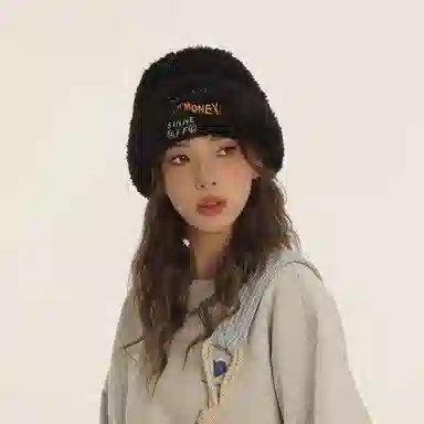 北极绒 毛茸茸针织秋冬季日系大头围加厚保暖韩版显脸小潮 聚酯纤维 绒线帽 男女同款情侣款