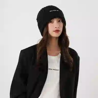 北极绒 大头围毛线冬季显脸小针织 聚酯纤维 绒线帽 男女同款情侣款