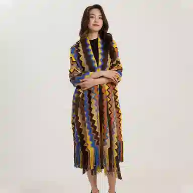 北极绒 北欧风外搭披风加厚保暖装饰波西米亚斗篷 披肩 男女同款情侣款