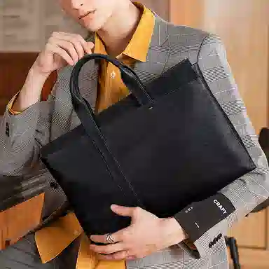 GOLF Business Leather Briefcase Large Black