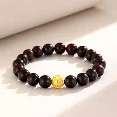 老凤祥 足金小叶紫檀木手串 精致高级感轻奢小众设计日常通勤 足金 按克计价 黄金手串 女款